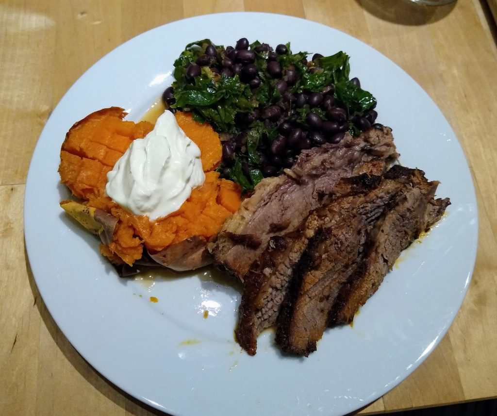 Little Joys: brisket, sweet potato, and black beans with kale