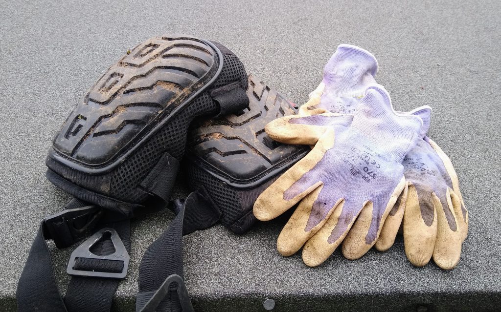 NoCry kneepads and Showa Floreo garden gloves