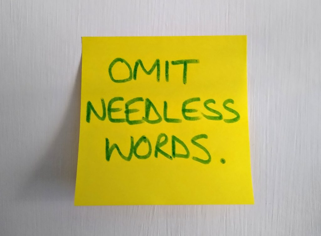 Little Joys: "omit needless words"