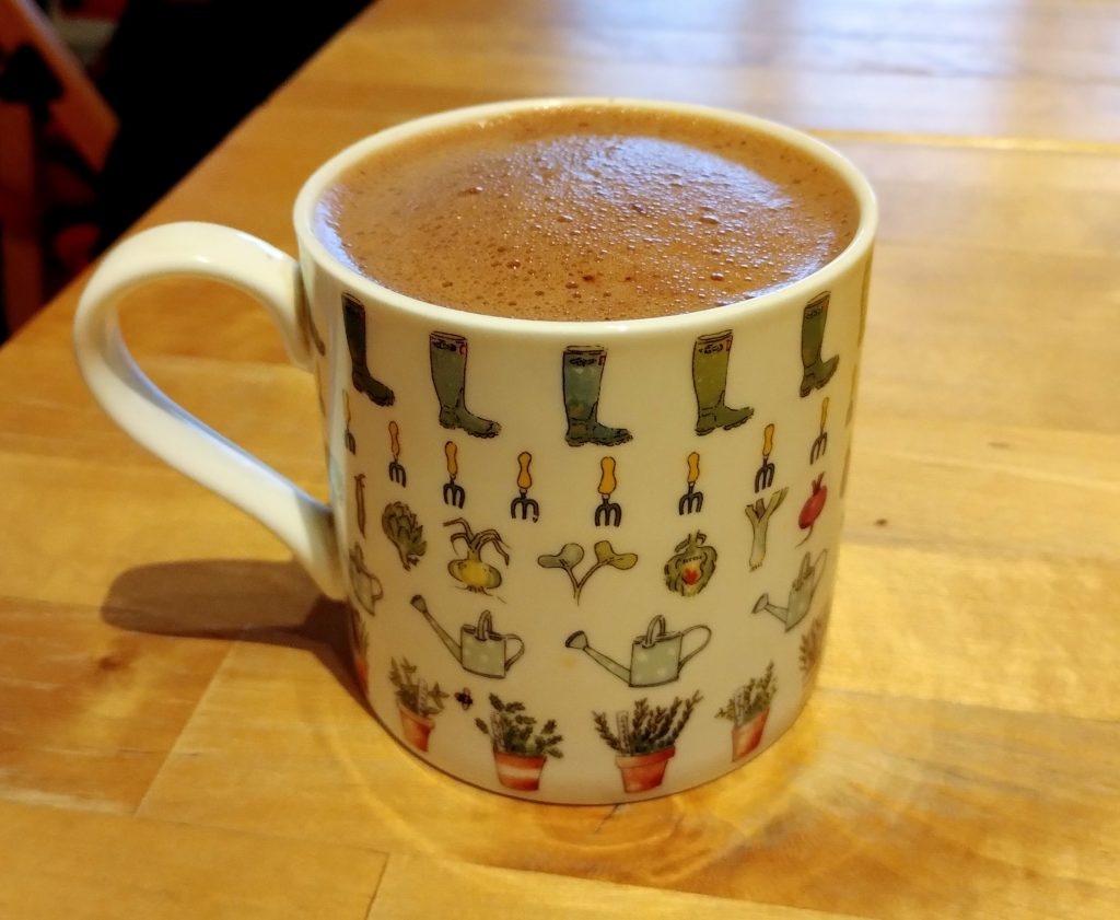 Photo: a mug of hot chocolate.